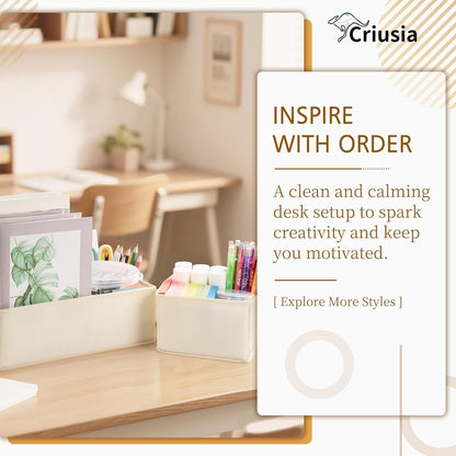 Drawer Organizer for Clothes, Foldable Dresser Dividers with 3 Sizes, Fabric Storage Bins – Beige