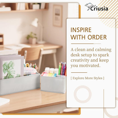 Drawer Organizer for Clothes, Foldable Dresser Dividers with 3 Sizes, Fabric Storage Bins – Beige