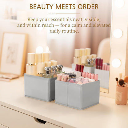 Drawer Organizer for Clothes, Foldable Dresser Dividers with 3 Sizes, Fabric Storage Bins – Beige