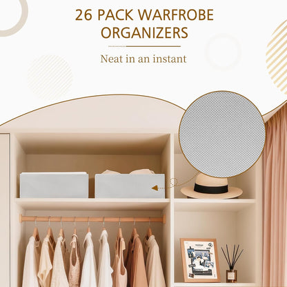 Drawer Organizer for Clothes, Foldable Dresser Dividers with 3 Sizes, Fabric Storage Bins – Beige
