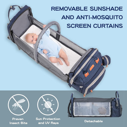 JOYCE Diaper Bag Backpack with Changing Station,Grey