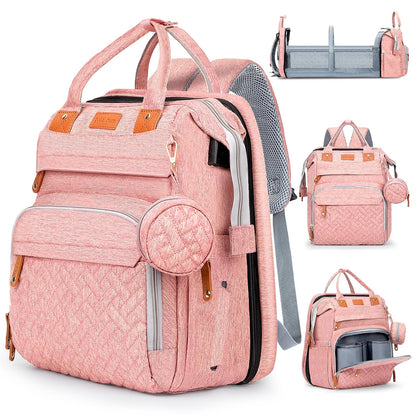 JOYCE Diaper Bag Backpack with Changing Station,Grey