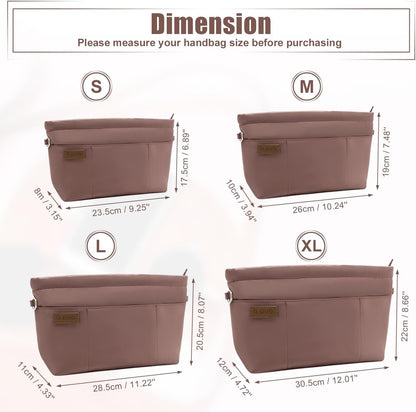 Bag Organizer Insert, Crossbody Bag, Tote Organizer Insert with Adjustable Bag Strap, Waterproof Nylon Purse Inserts (Beige, M)