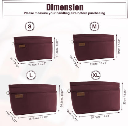 Bag Organizer Insert, Crossbody Bag, Tote Organizer Insert with Adjustable Bag Strap, Waterproof Nylon Purse Inserts (Beige, M)