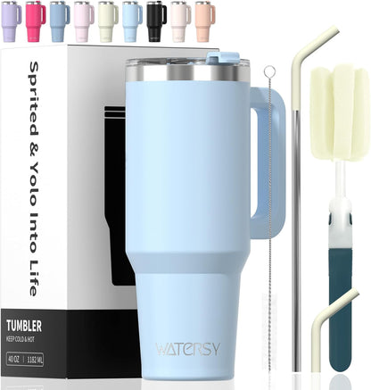 30 oz Tumbler with Handle,Tumbler with Lid and Straw,Double Wall Insulated Cup Stainless Steel Travel Mug(Cold for 34 Hours),Water Bottle for Iced Tea,Coffee,Cold Beverages(Black)