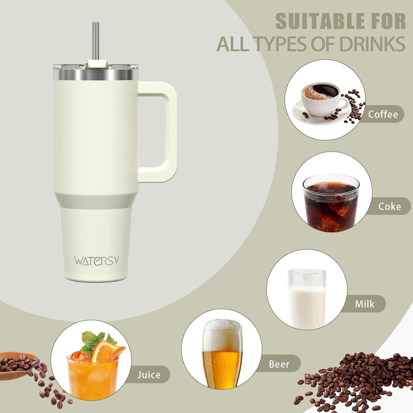 30 oz Tumbler with Handle,Tumbler with Lid and Straw,Double Wall Insulated Cup Stainless Steel Travel Mug(Cold for 34 Hours),Water Bottle for Iced Tea,Coffee,Cold Beverages(Black)