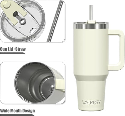30 oz Tumbler with Handle,Tumbler with Lid and Straw,Double Wall Insulated Cup Stainless Steel Travel Mug(Cold for 34 Hours),Water Bottle for Iced Tea,Coffee,Cold Beverages(Black)