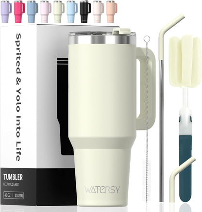 30 oz Tumbler with Handle,Tumbler with Lid and Straw,Double Wall Insulated Cup Stainless Steel Travel Mug(Cold for 34 Hours),Water Bottle for Iced Tea,Coffee,Cold Beverages(Black)
