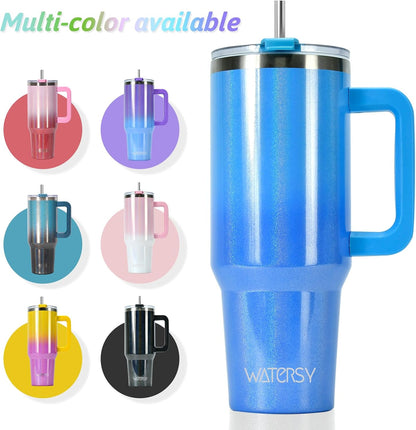 30 oz Tumbler with Handle,Tumbler with Lid and Straw,Double Wall Insulated Cup Stainless Steel Travel Mug(Cold for 34 Hours),Water Bottle for Iced Tea,Coffee,Cold Beverages(Black)