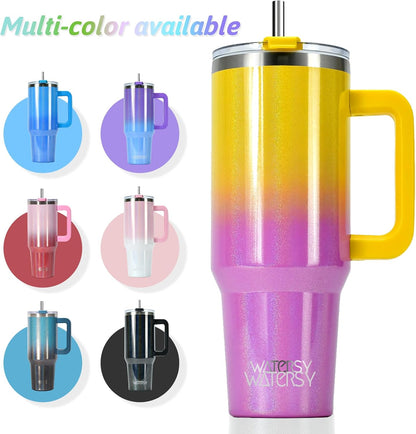 30 oz Tumbler with Handle,Tumbler with Lid and Straw,Double Wall Insulated Cup Stainless Steel Travel Mug(Cold for 34 Hours),Water Bottle for Iced Tea,Coffee,Cold Beverages(Black)