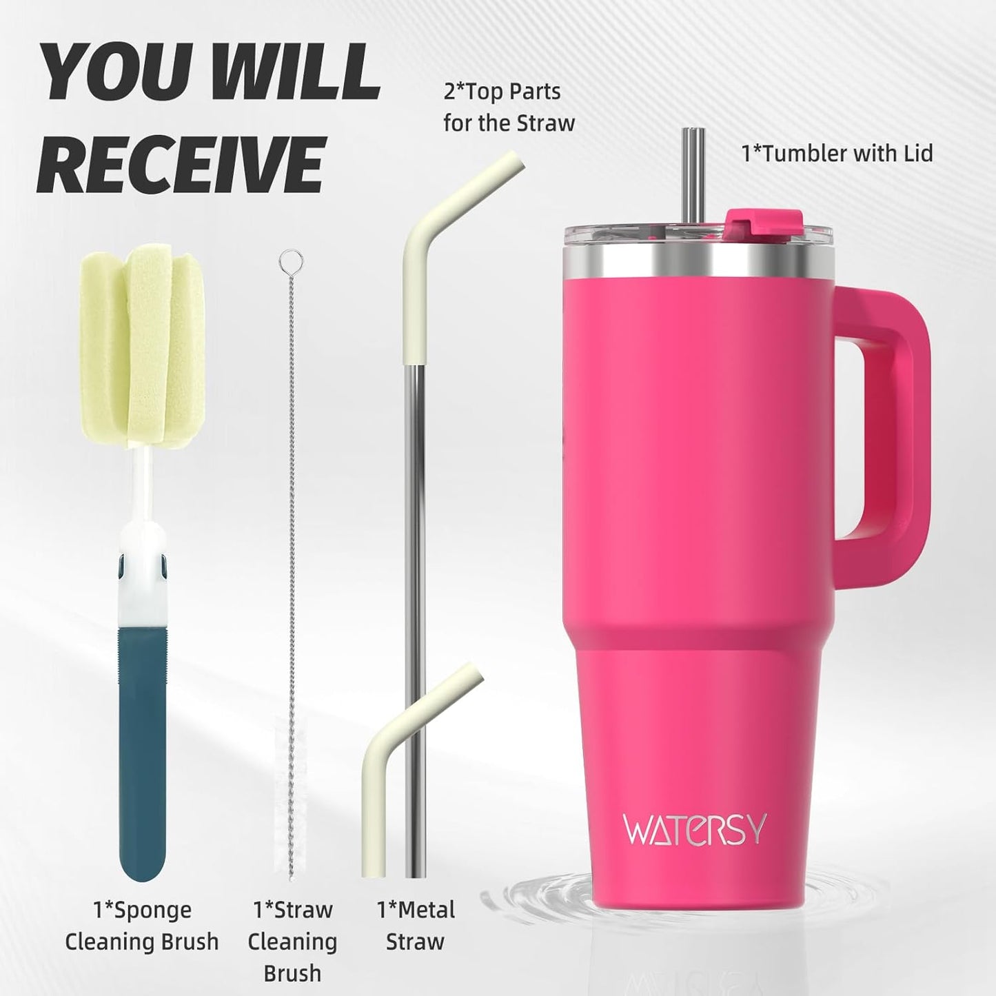 30 oz Tumbler with Handle,Tumbler with Lid and Straw,Double Wall Insulated Cup Stainless Steel Travel Mug(Cold for 34 Hours),Water Bottle for Iced Tea,Coffee,Cold Beverages(Black)