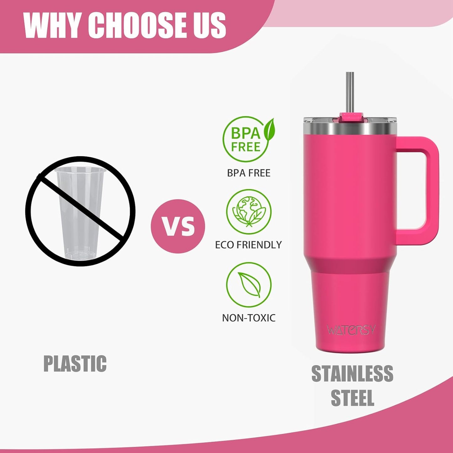 30 oz Tumbler with Handle,Tumbler with Lid and Straw,Double Wall Insulated Cup Stainless Steel Travel Mug(Cold for 34 Hours),Water Bottle for Iced Tea,Coffee,Cold Beverages(Black)