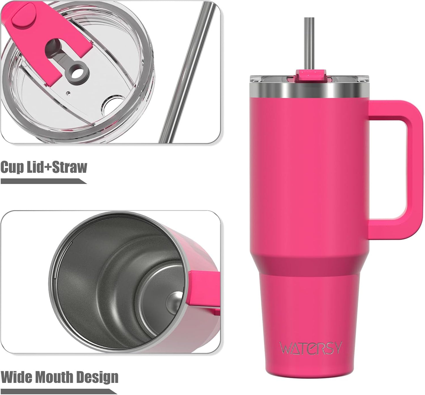 30 oz Tumbler with Handle,Tumbler with Lid and Straw,Double Wall Insulated Cup Stainless Steel Travel Mug(Cold for 34 Hours),Water Bottle for Iced Tea,Coffee,Cold Beverages(Black)