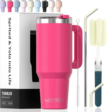30 oz Tumbler with Handle,Tumbler with Lid and Straw,Double Wall Insulated Cup Stainless Steel Travel Mug(Cold for 34 Hours),Water Bottle for Iced Tea,Coffee,Cold Beverages(Black)