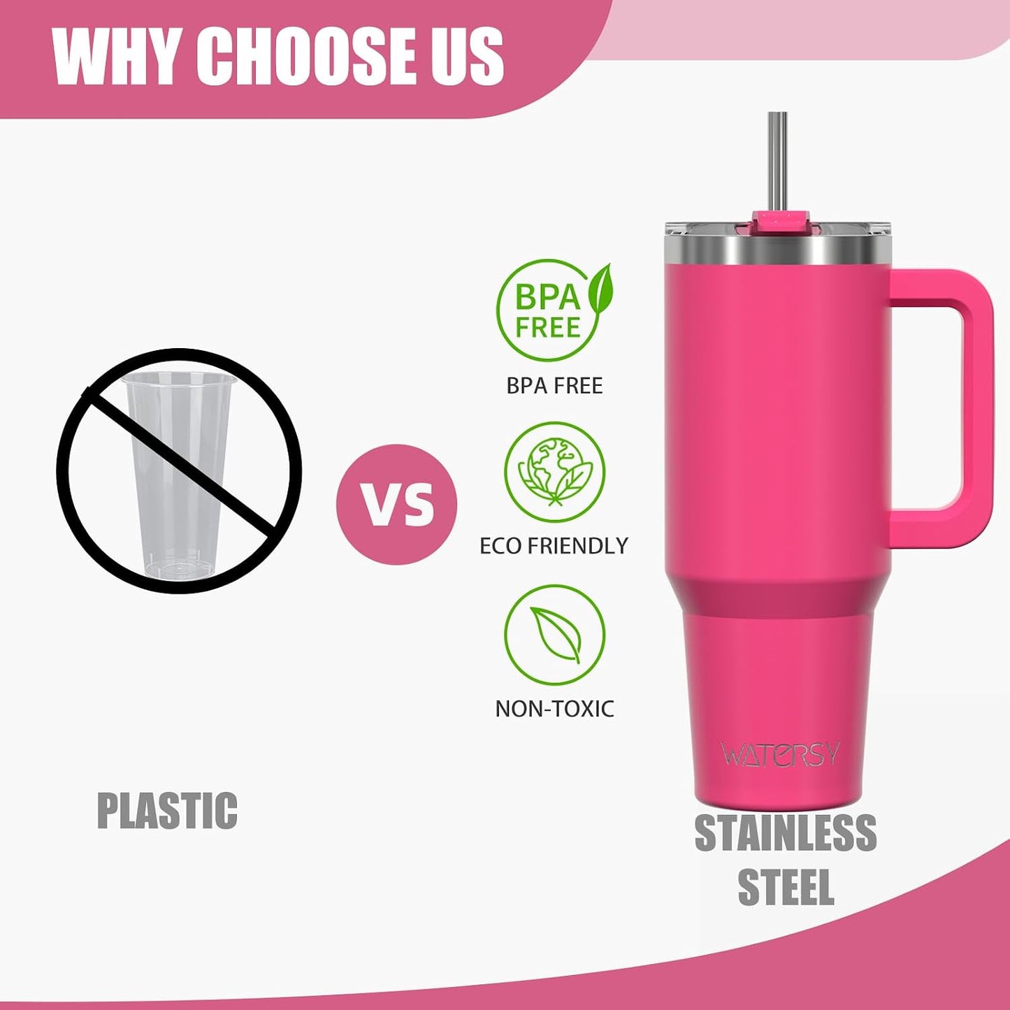 30 oz Tumbler with Handle,Tumbler with Lid and Straw,Double Wall Insulated Cup Stainless Steel Travel Mug(Cold for 34 Hours),Water Bottle for Iced Tea,Coffee,Cold Beverages(Black)
