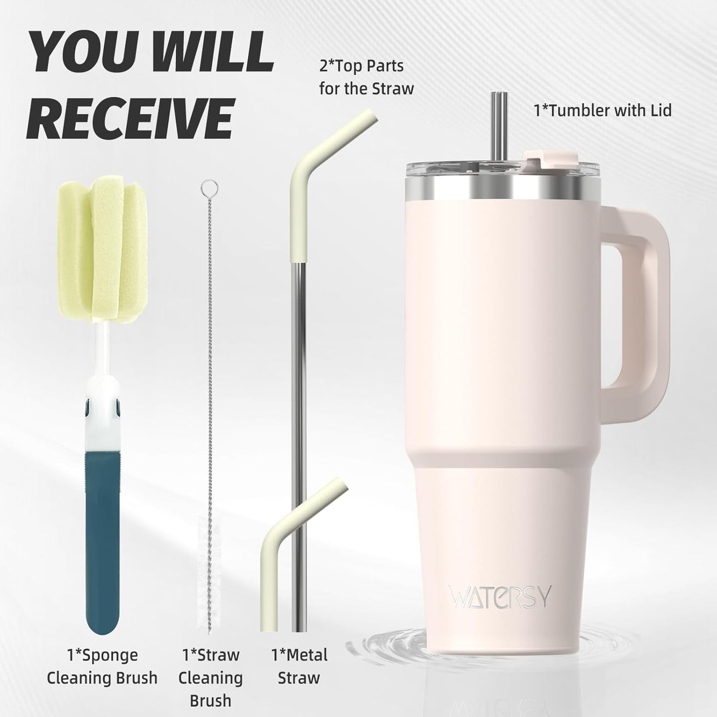 30 oz Tumbler with Handle,Tumbler with Lid and Straw,Double Wall Insulated Cup Stainless Steel Travel Mug(Cold for 34 Hours),Water Bottle for Iced Tea,Coffee,Cold Beverages(Black)