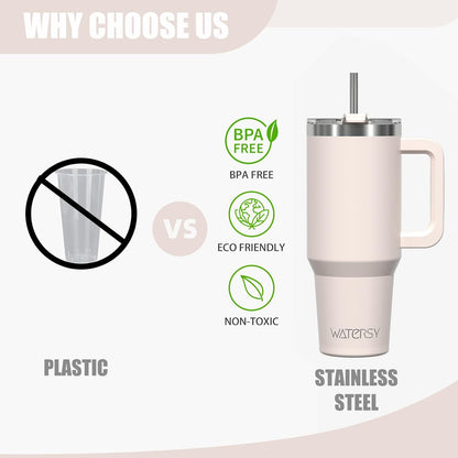 30 oz Tumbler with Handle,Tumbler with Lid and Straw,Double Wall Insulated Cup Stainless Steel Travel Mug(Cold for 34 Hours),Water Bottle for Iced Tea,Coffee,Cold Beverages(Black)