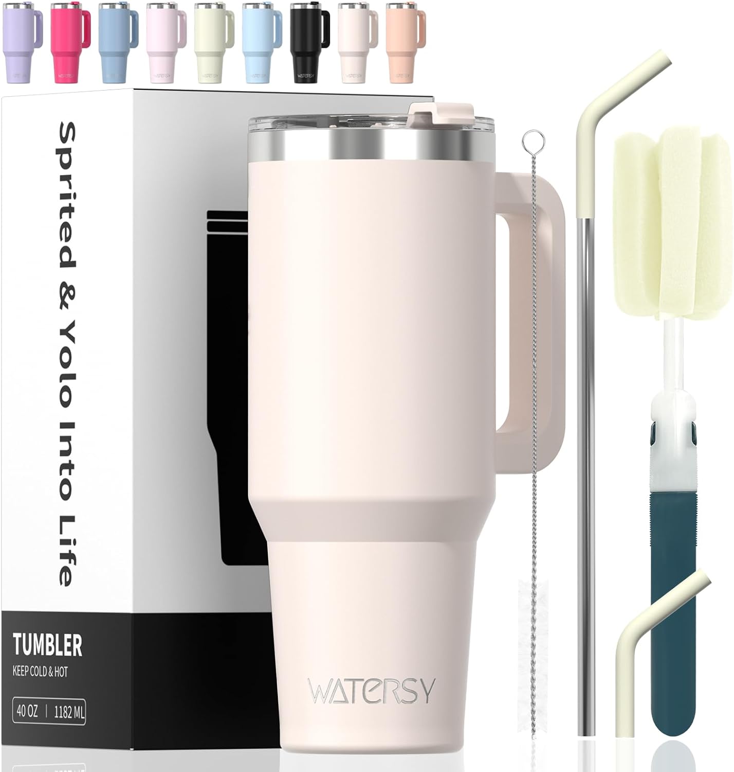 30 oz Tumbler with Handle,Tumbler with Lid and Straw,Double Wall Insulated Cup Stainless Steel Travel Mug(Cold for 34 Hours),Water Bottle for Iced Tea,Coffee,Cold Beverages(Black)