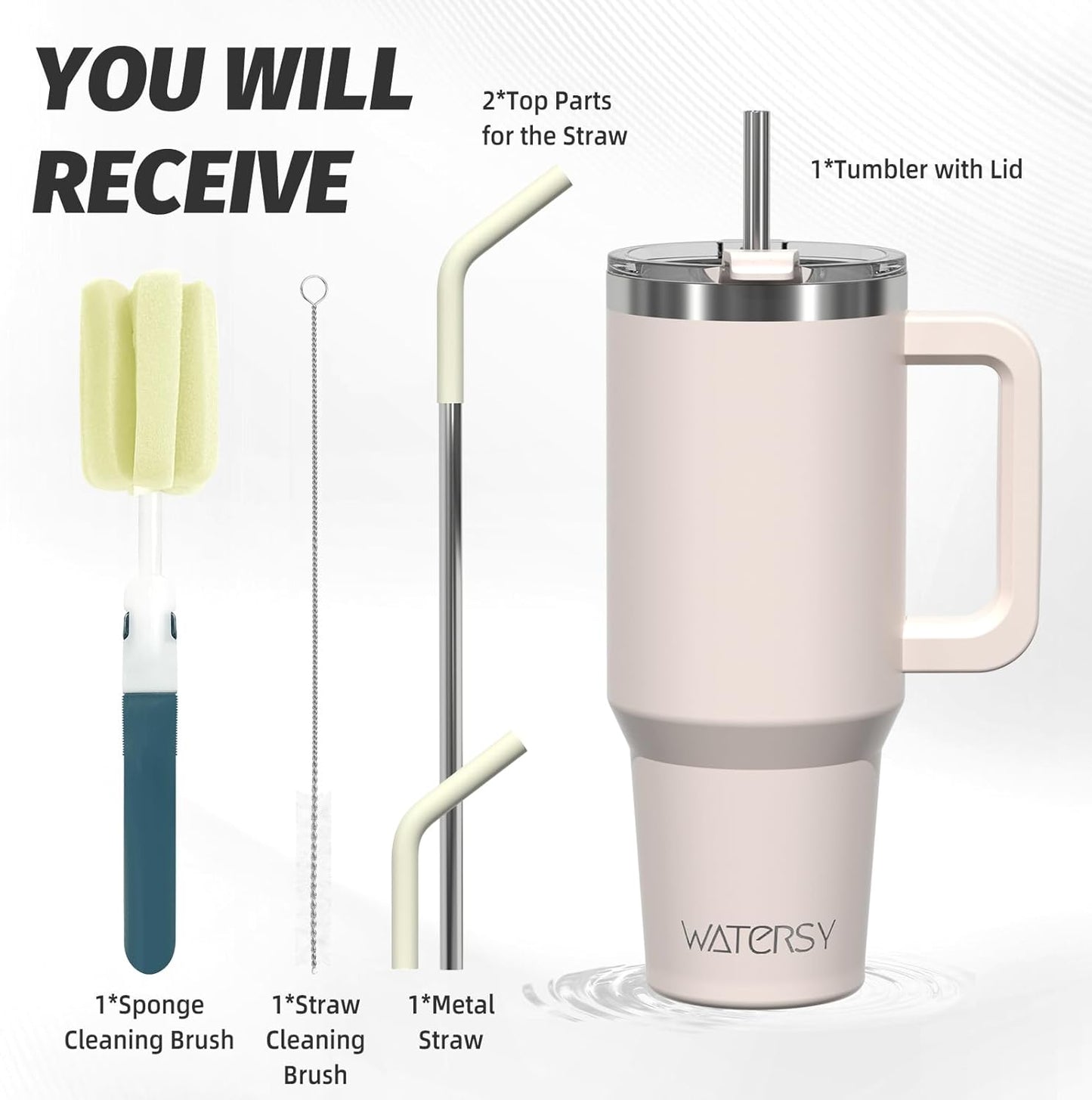 30 oz Tumbler with Handle,Tumbler with Lid and Straw,Double Wall Insulated Cup Stainless Steel Travel Mug(Cold for 34 Hours),Water Bottle for Iced Tea,Coffee,Cold Beverages(Black)