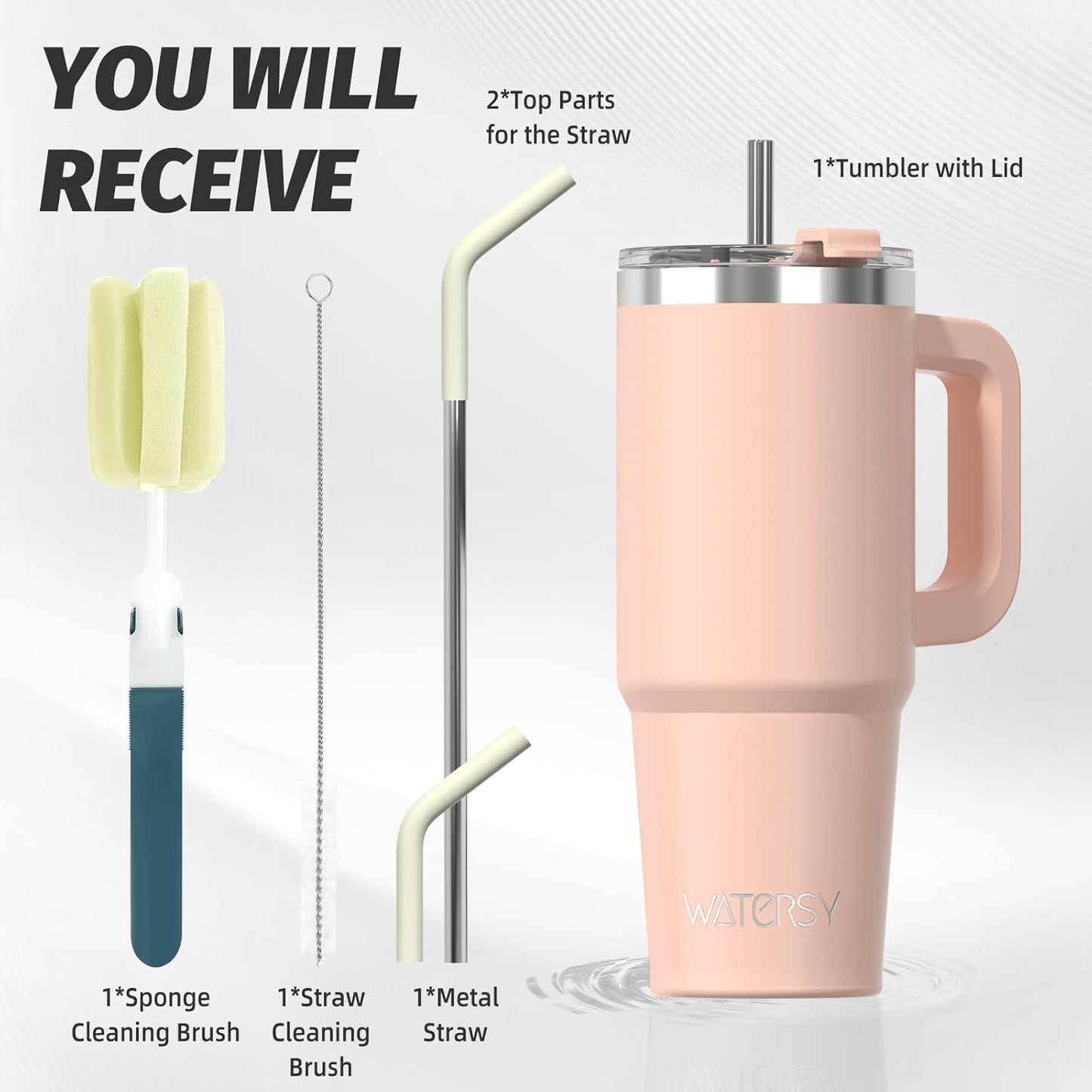 30 oz Tumbler with Handle,Tumbler with Lid and Straw,Double Wall Insulated Cup Stainless Steel Travel Mug(Cold for 34 Hours),Water Bottle for Iced Tea,Coffee,Cold Beverages(Black)