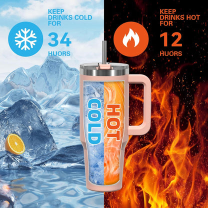 30 oz Tumbler with Handle,Tumbler with Lid and Straw,Double Wall Insulated Cup Stainless Steel Travel Mug(Cold for 34 Hours),Water Bottle for Iced Tea,Coffee,Cold Beverages(Black)