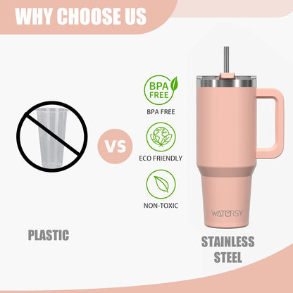 30 oz Tumbler with Handle,Tumbler with Lid and Straw,Double Wall Insulated Cup Stainless Steel Travel Mug(Cold for 34 Hours),Water Bottle for Iced Tea,Coffee,Cold Beverages(Black)