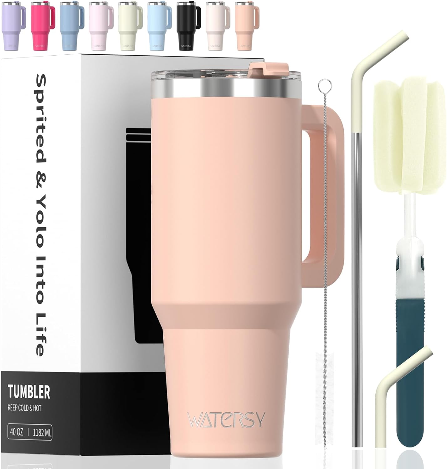 30 oz Tumbler with Handle,Tumbler with Lid and Straw,Double Wall Insulated Cup Stainless Steel Travel Mug(Cold for 34 Hours),Water Bottle for Iced Tea,Coffee,Cold Beverages(Black)