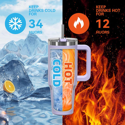 30 oz Tumbler with Handle,Tumbler with Lid and Straw,Double Wall Insulated Cup Stainless Steel Travel Mug(Cold for 34 Hours),Water Bottle for Iced Tea,Coffee,Cold Beverages(Black)