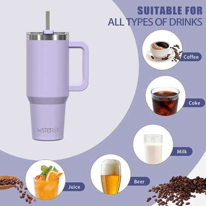 30 oz Tumbler with Handle,Tumbler with Lid and Straw,Double Wall Insulated Cup Stainless Steel Travel Mug(Cold for 34 Hours),Water Bottle for Iced Tea,Coffee,Cold Beverages(Black)