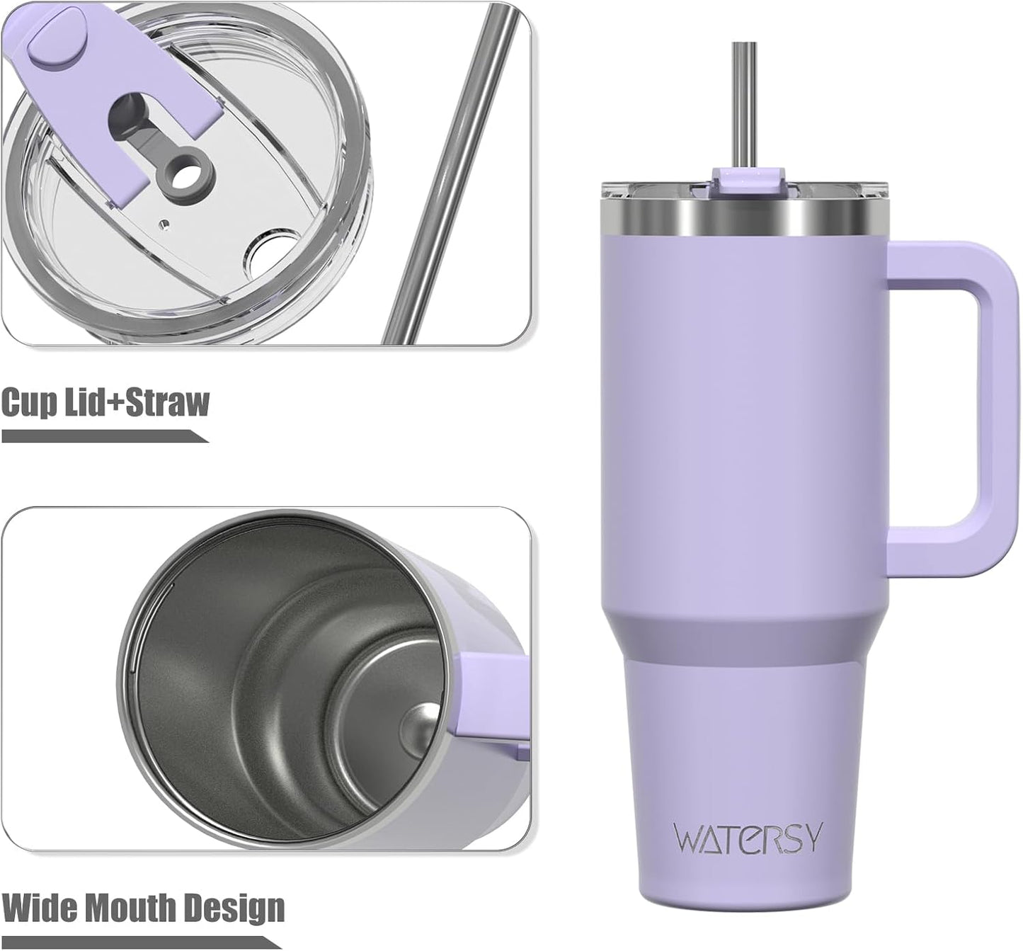 30 oz Tumbler with Handle,Tumbler with Lid and Straw,Double Wall Insulated Cup Stainless Steel Travel Mug(Cold for 34 Hours),Water Bottle for Iced Tea,Coffee,Cold Beverages(Black)
