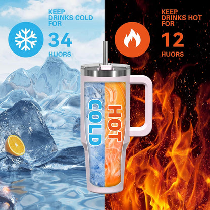 30 oz Tumbler with Handle,Tumbler with Lid and Straw,Double Wall Insulated Cup Stainless Steel Travel Mug(Cold for 34 Hours),Water Bottle for Iced Tea,Coffee,Cold Beverages(Black)