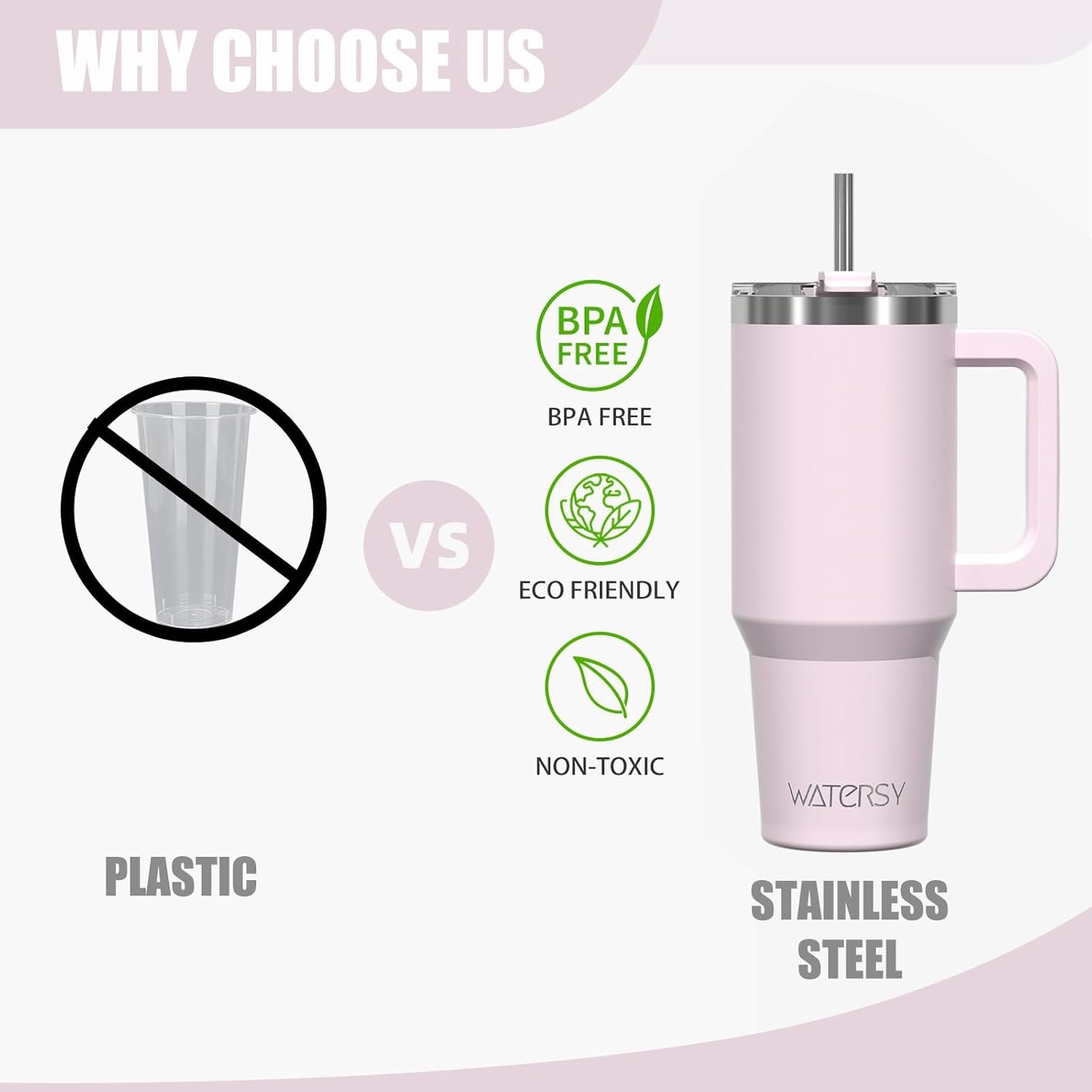 30 oz Tumbler with Handle,Tumbler with Lid and Straw,Double Wall Insulated Cup Stainless Steel Travel Mug(Cold for 34 Hours),Water Bottle for Iced Tea,Coffee,Cold Beverages(Black)