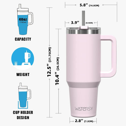 30 oz Tumbler with Handle,Tumbler with Lid and Straw,Double Wall Insulated Cup Stainless Steel Travel Mug(Cold for 34 Hours),Water Bottle for Iced Tea,Coffee,Cold Beverages(Black)