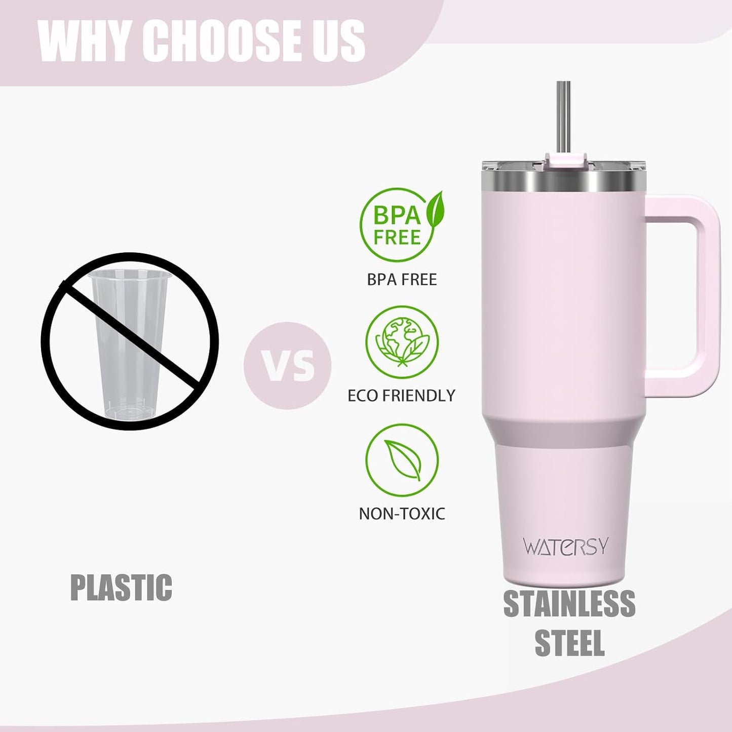 30 oz Tumbler with Handle,Tumbler with Lid and Straw,Double Wall Insulated Cup Stainless Steel Travel Mug(Cold for 34 Hours),Water Bottle for Iced Tea,Coffee,Cold Beverages(Black)