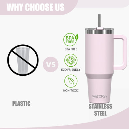 30 oz Tumbler with Handle,Tumbler with Lid and Straw,Double Wall Insulated Cup Stainless Steel Travel Mug(Cold for 34 Hours),Water Bottle for Iced Tea,Coffee,Cold Beverages(Black)