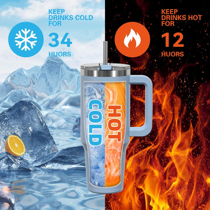 30 oz Tumbler with Handle,Tumbler with Lid and Straw,Double Wall Insulated Cup Stainless Steel Travel Mug(Cold for 34 Hours),Water Bottle for Iced Tea,Coffee,Cold Beverages(Black)