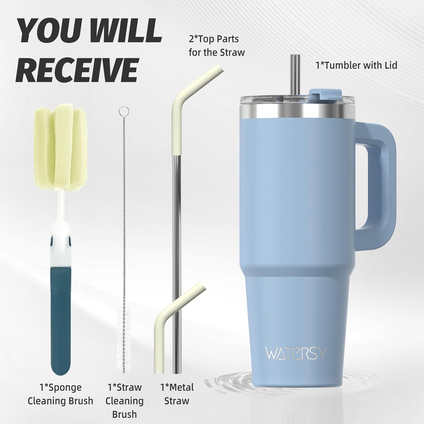30 oz Tumbler with Handle,Tumbler with Lid and Straw,Double Wall Insulated Cup Stainless Steel Travel Mug(Cold for 34 Hours),Water Bottle for Iced Tea,Coffee,Cold Beverages(Black)
