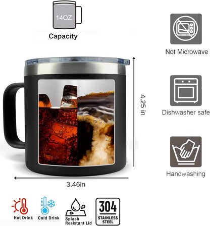 14oz Insulated Coffee Mug with Handle I Fix Stuff And I Know Things - Funny Stainless Steel Travel Tumbler - Gifts for Men, Dad, Mechanic, Handyman