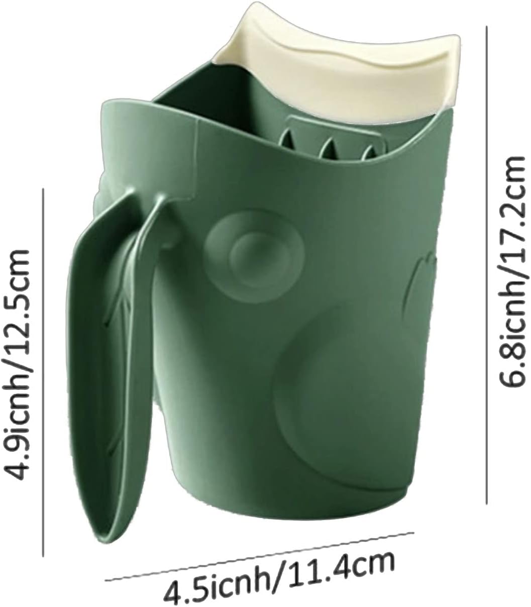 Baby Frog Shape Bath Rinse Cup - Hair Shampoo Rinser - Baby Bath Cup - Shower Washing - PP+TPE Material - Green, Gray Blue