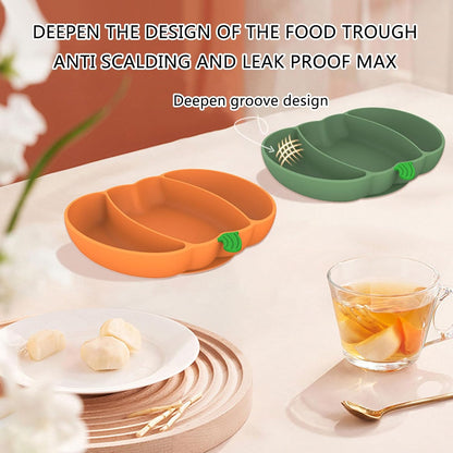 Pumpkin Shaped Meal Tray with Suction Cup for Secure Dining Portable Feeding Plate Silicone Children Dinnerwares Halloween Pumpkin Plates