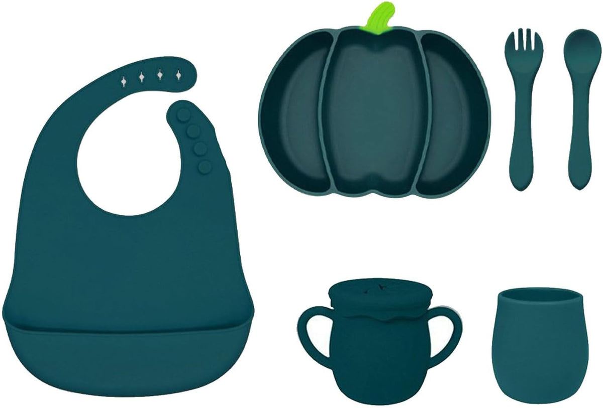 Pumpkin Shaped Meal Tray with Suction Cup for Secure Dining Portable Feeding Plate Silicone Children Dinnerwares Halloween Pumpkin Plates