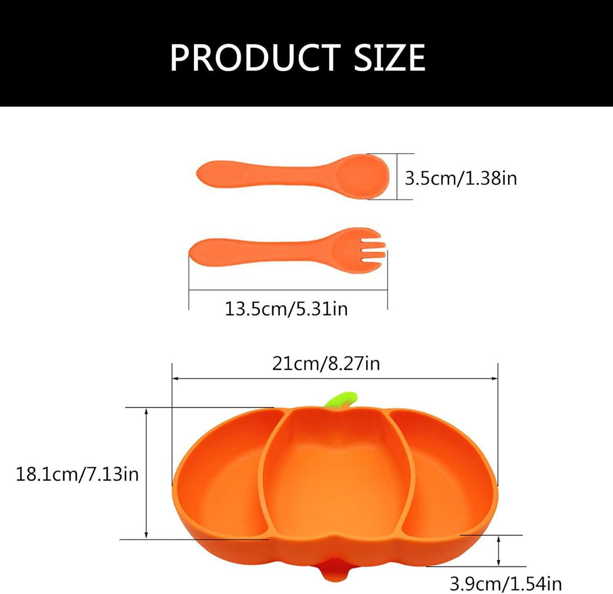 Pumpkin Shaped Meal Tray with Suction Cup for Secure Dining Portable Feeding Plate Silicone Children Dinnerwares Halloween Pumpkin Plates