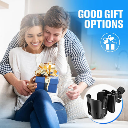 2-in-1 Universal Stroller Cup Holder with Phone Holder for Walker,Fits Most Cup