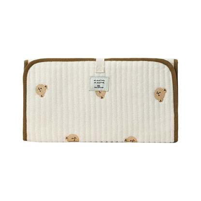 Portable Baby Changing Pad Foldable & Water Proofing Mat Built-in Mesh Pocket for Newborns and Parents During Travel (Bear)