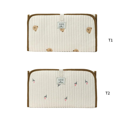 Portable Baby Changing Pad Foldable & Water Proofing Mat Built-in Mesh Pocket for Newborns and Parents During Travel (Bear)