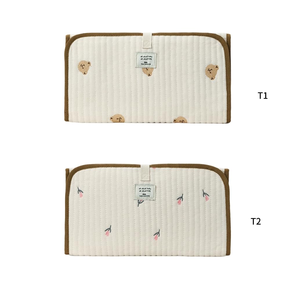 Portable Baby Changing Pad Foldable & Water Proofing Mat Built-in Mesh Pocket for Newborns and Parents During Travel (Bear)