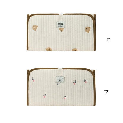 Portable Baby Changing Pad Foldable & Water Proofing Mat Built-in Mesh Pocket for Newborns and Parents During Travel (Bear)