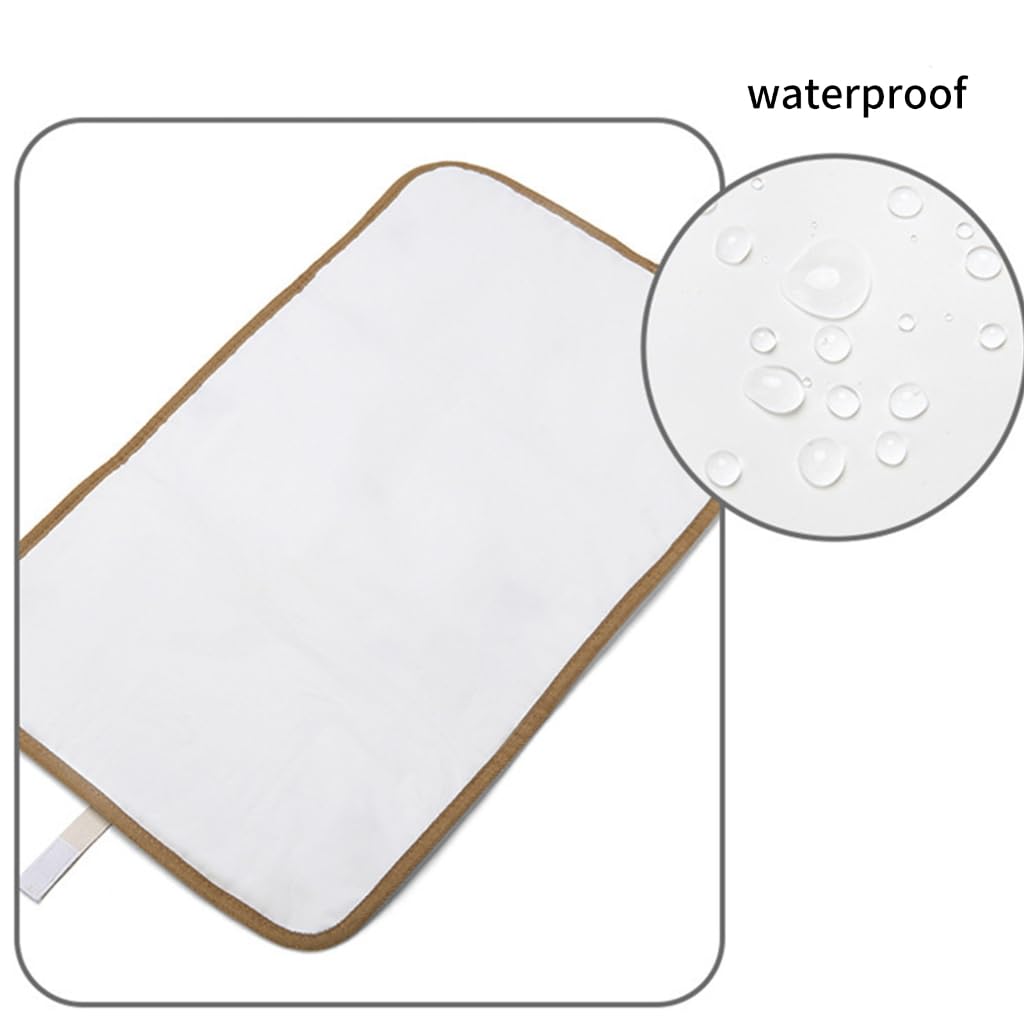 Portable Baby Changing Pad Foldable & Water Proofing Mat Built-in Mesh Pocket for Newborns and Parents During Travel (Bear)