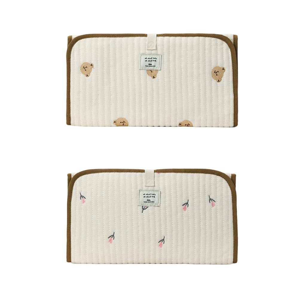 Portable Baby Changing Pad Foldable & Water Proofing Mat Built-in Mesh Pocket for Newborns and Parents During Travel (Bear)