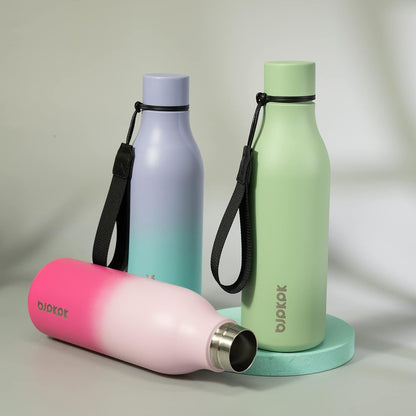 18oz Insulated Water Bottle, Stainless Steel Bottle with Carry Strap - Colors A